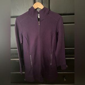 Ibex - Shak Long HoodedJacket purple and black